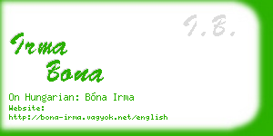 irma bona business card